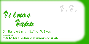 vilmos happ business card